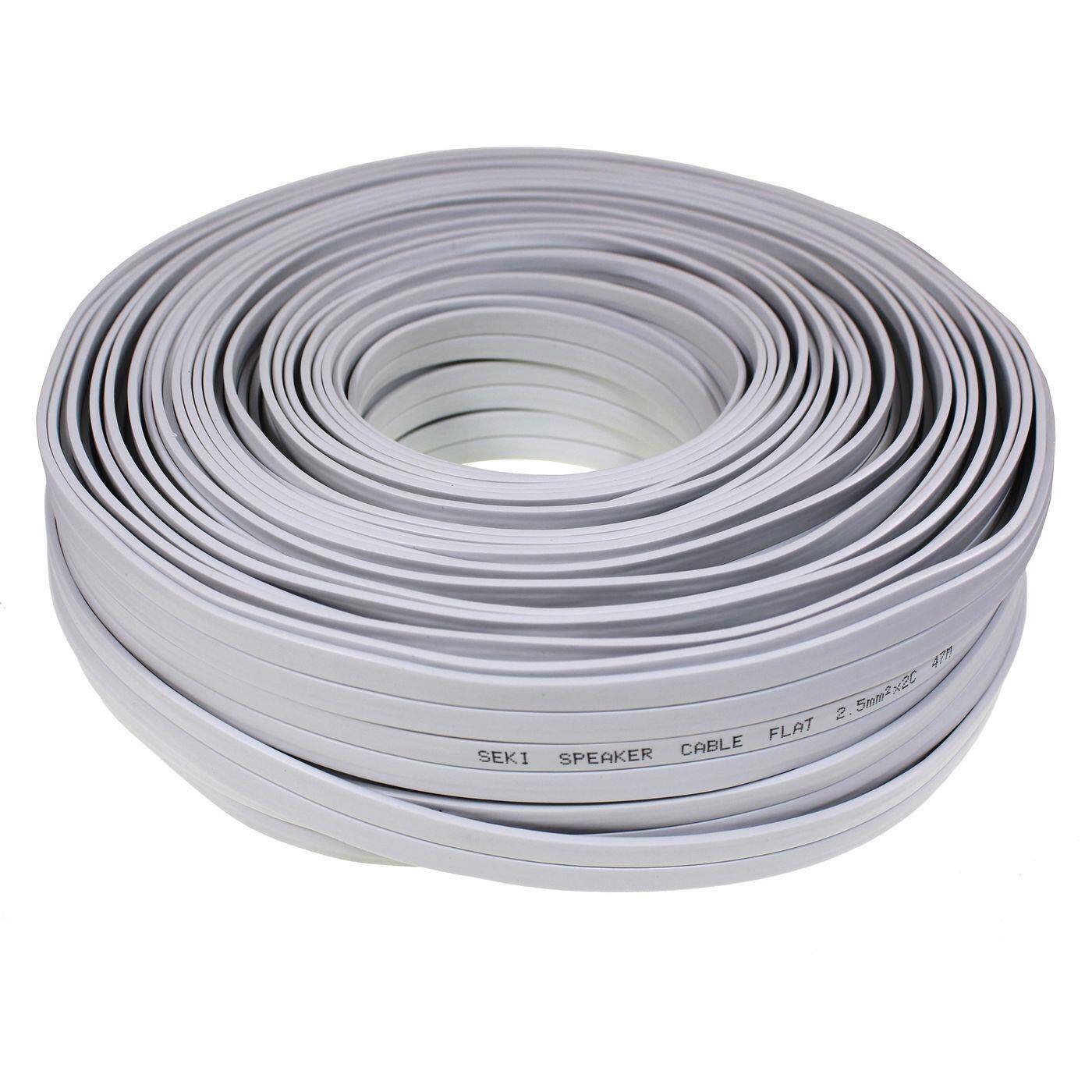 50m Lautsprecherkabel 2x 2,5mm² Audiokabel Boxenkabel Flachkabel 2,2mm 50m Lautsprecherkabel 2x 2,5mm² Audiokabel Boxenkabel Flachkabel 2,2mm