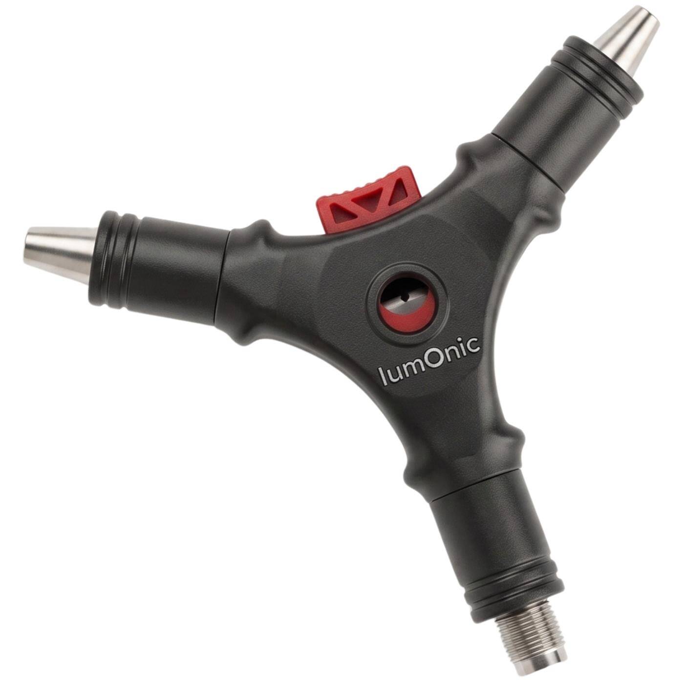 Lumonic F -Stecker-Montagewerkzeug mit 3 Armen und Abisolierer - drei Arme F-Stecker, RG6, RG59, Aufweitkonus, Abisolierwerkzeug, Aufdrehhilfe, für SAT-Technik und Antennenbau