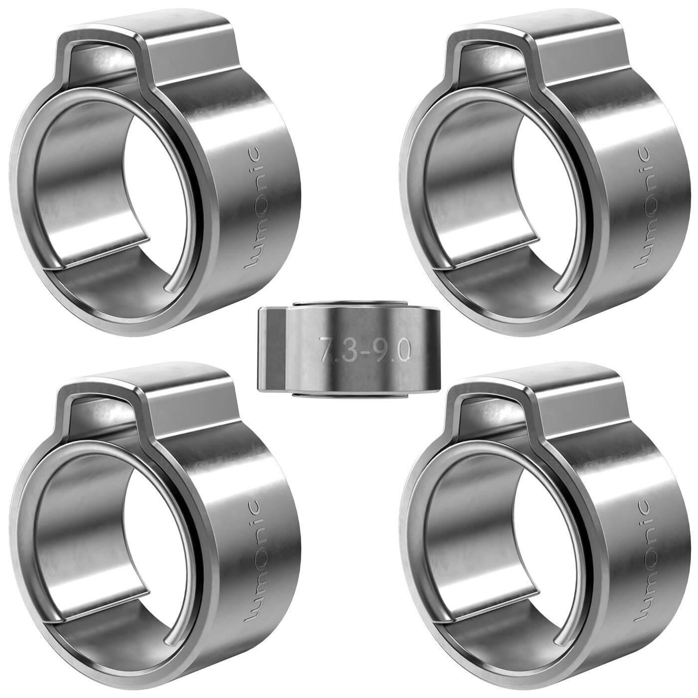 5x 1-Ohr-Schelle 7,3-9,0mm V2A Edelstahl Einohrschelle Schlauchschelle für Druckluft, Rohrsysteme, Garten, KFZ