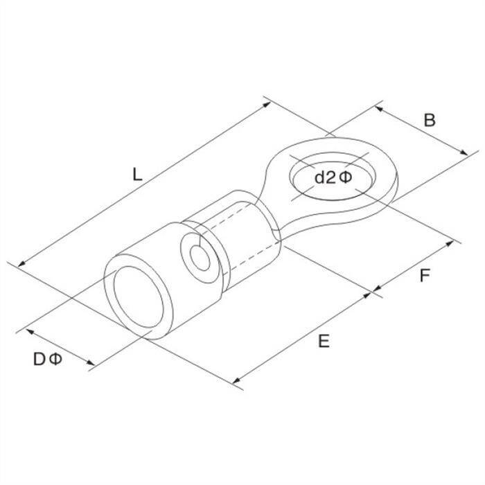 25x Ringkabelschuh teilisoliert 4-6mm² Lochdurchmesser M6 Gelb Ringzunge Kupfer verzinnt