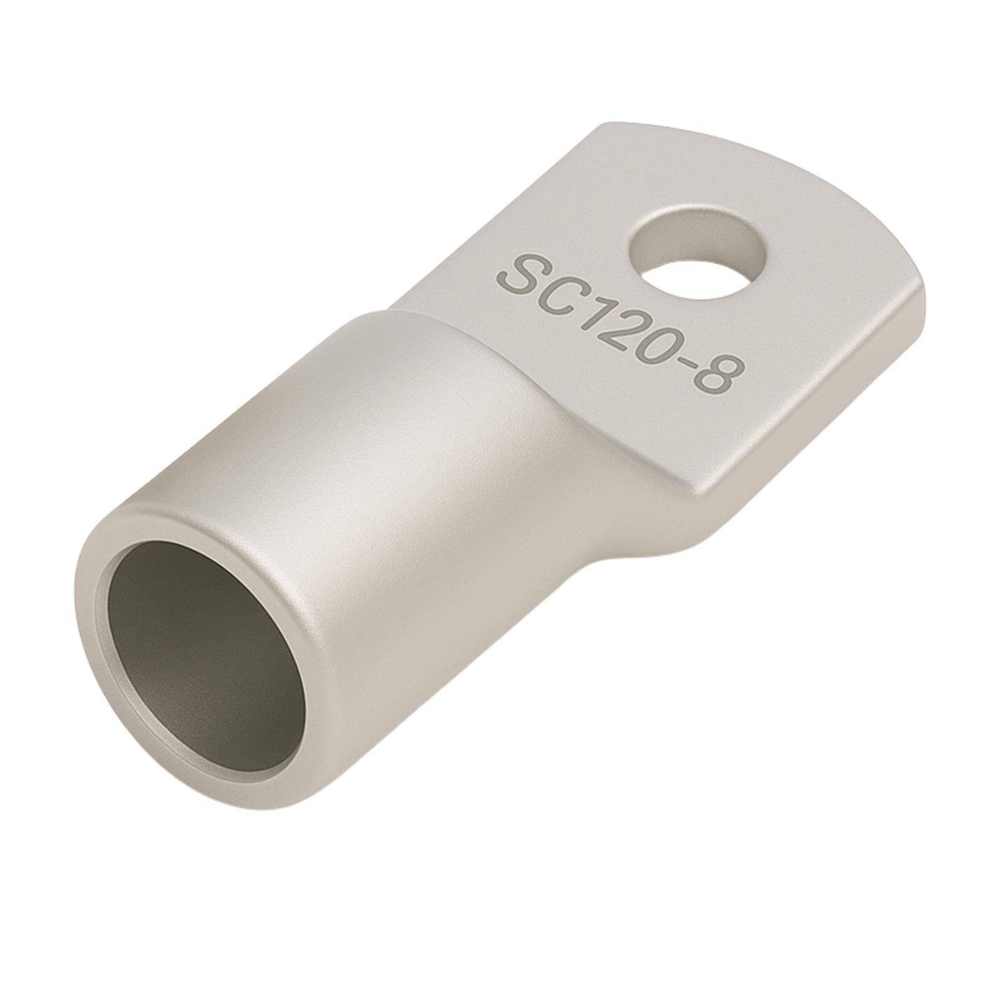 Tubular cable lug blank 120mm² Hole diameter M8 SC120-8 Ring lug Copper tinned
