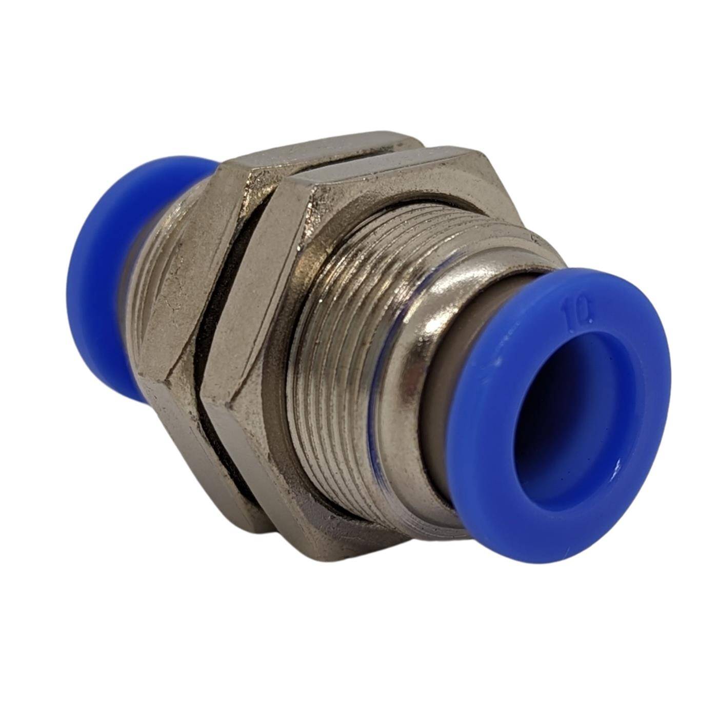 PU Schlauch Schottverschraubung mit Steckverbinder 10mm Bulkhead Fitting pneumatischer Steckverbinder Fitting Druckluft & Automatisierung