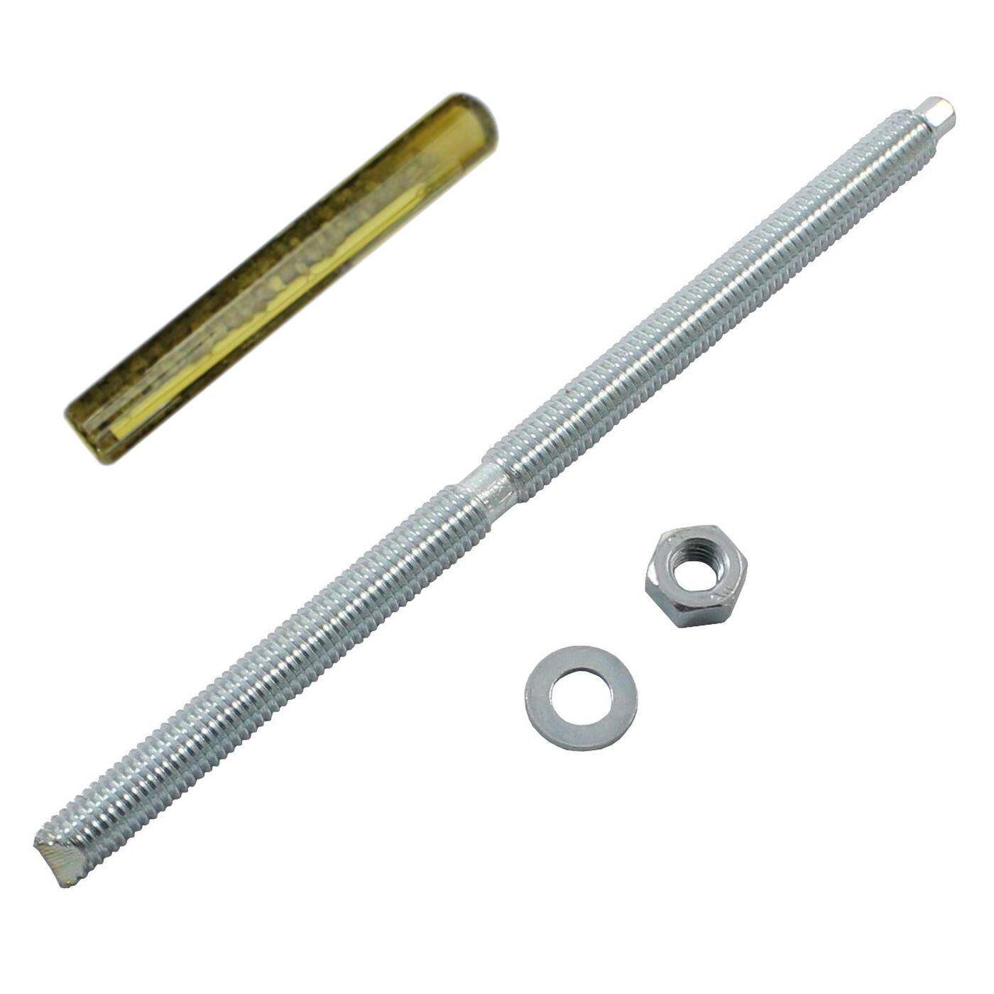 Lumonic Ankerstange + Verbundankerpatrone M10 x 190 Verzinkt I Zur Verwendung als Keilanker, Metalldübel, Bolzenanker, Blitzdübel I Für verschiedene Arten Durchsteckmontagen
