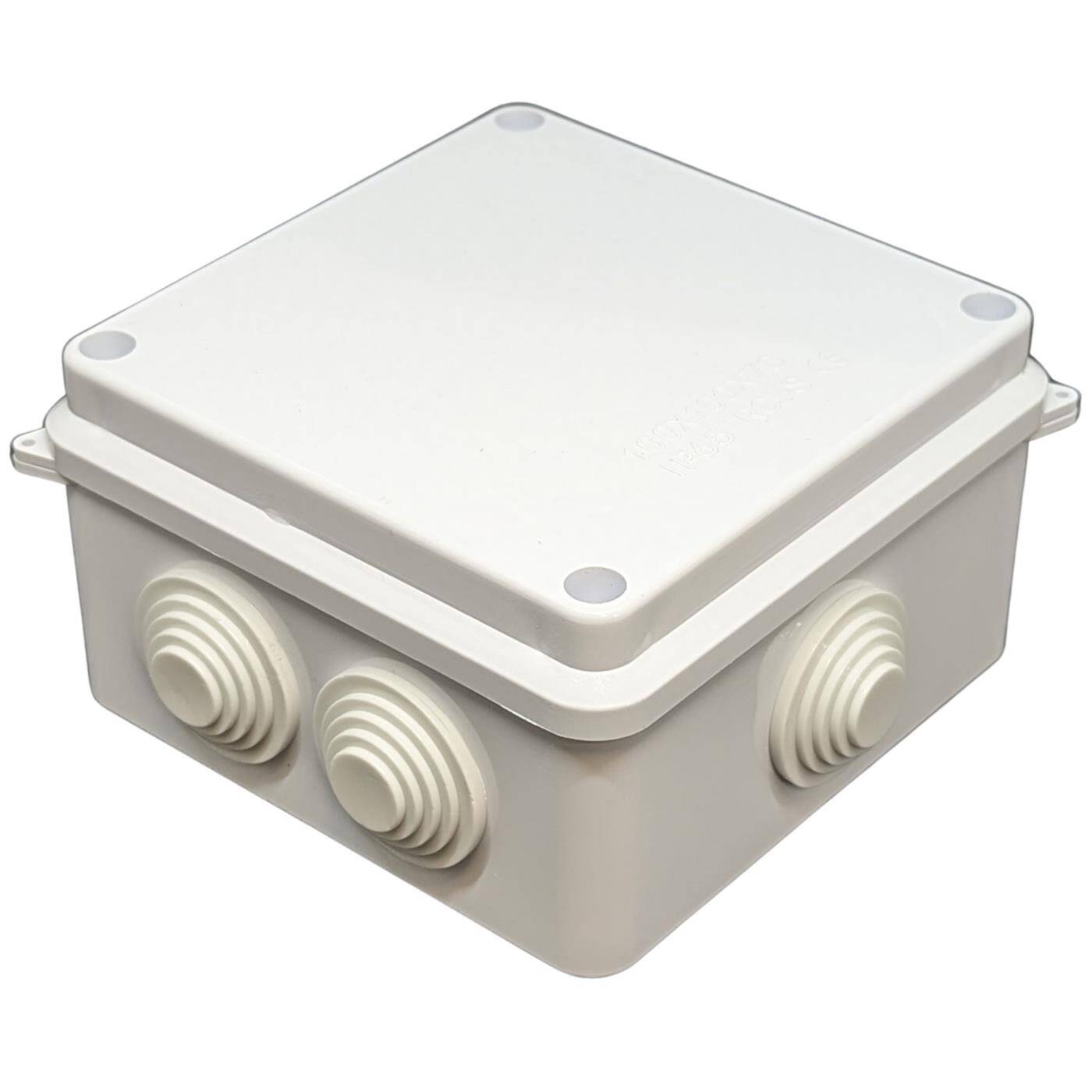 Junction box Surface-mounted IP65 100x100x70mm 7 Openings Junction box Waterproof White Junction socket Terminal