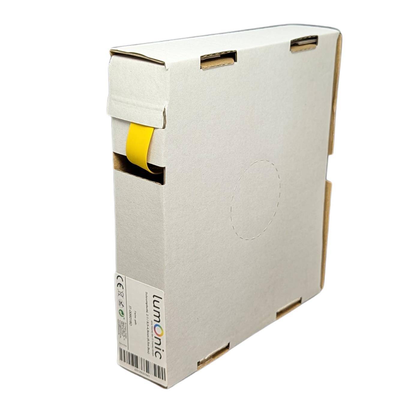Lumonic 6,5m Schrumpfschlauch Box 2:1 Gelb - Hier von: 9,5mm auf 4,8mm - Dickwandiger Schrumfpschlauch in verschiedenen Größen