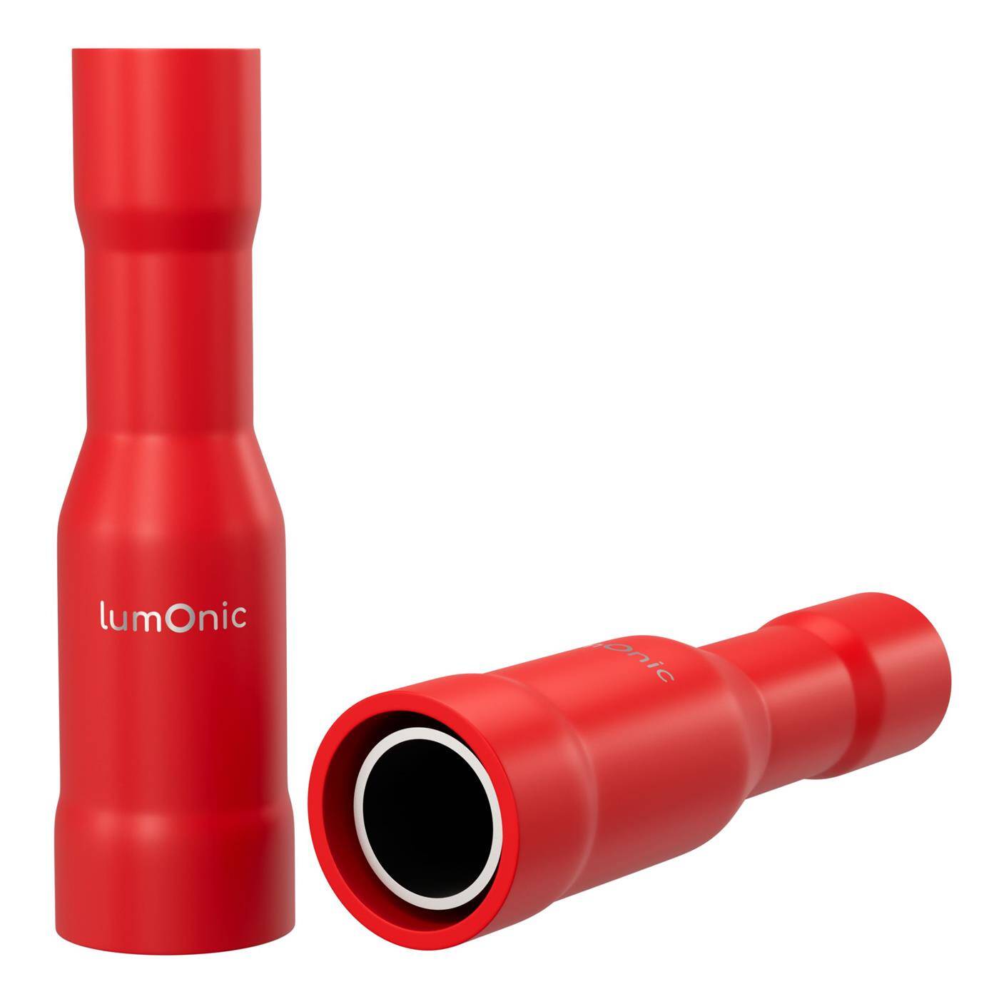 Lumonic 25x Rundsteckhülse 0,5-1,5mm² | , 4mm | Rundsteckhülsen für Rundstecker 4mm | Kabelverbinder, Kabelschuhe isoliert | KFZ, Motorrad, Elektrik