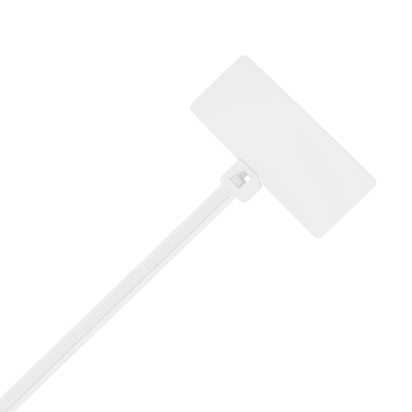 100x Kabelbinder mit Textschild 20x9mm 110 x 2,5mm Weiß Natur 8kg PA6.6 Polyamid Industriequalität