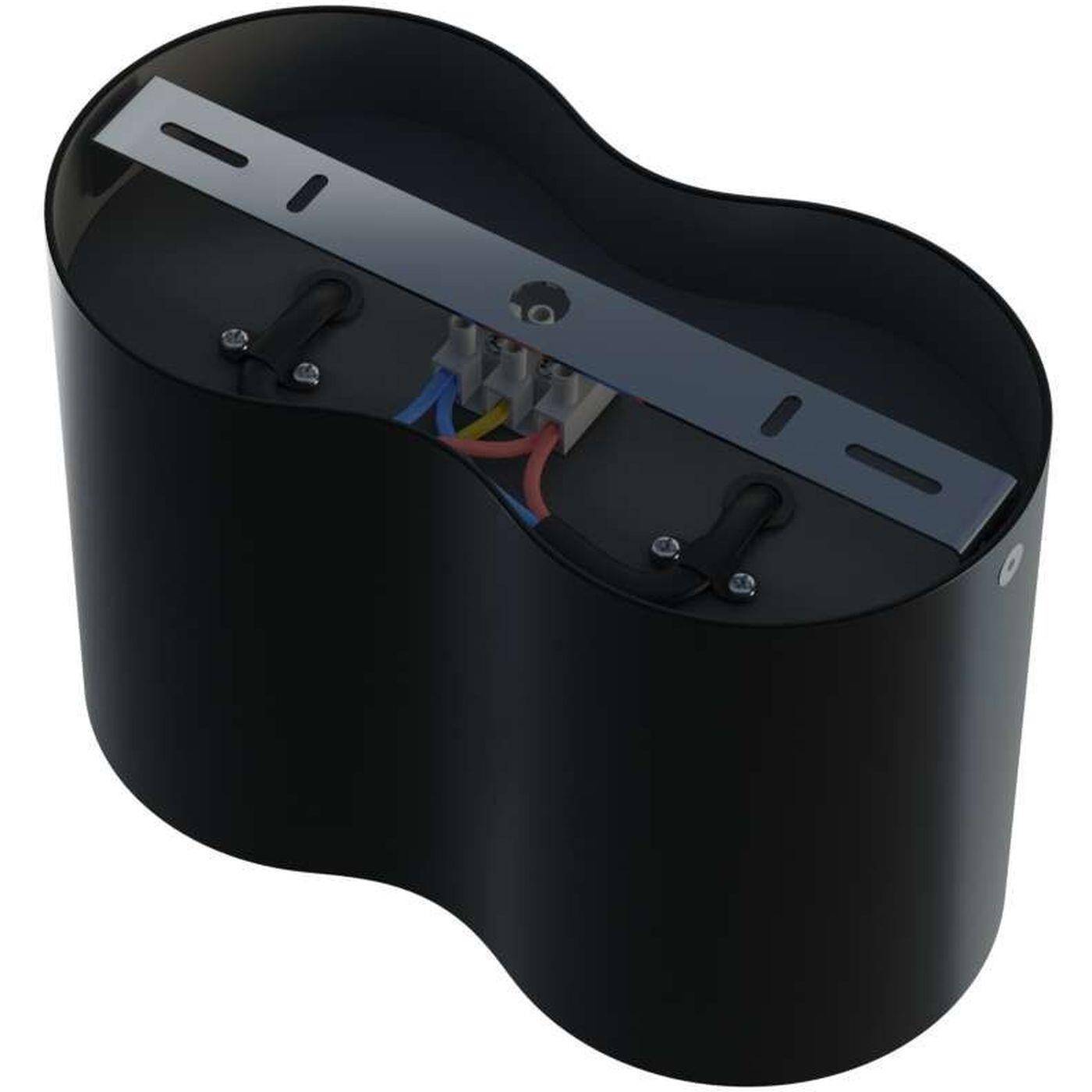 LED Surface mount frame Twin Round 175x95x125mm Black Aluminium Swivelling Spot GU10 MR16