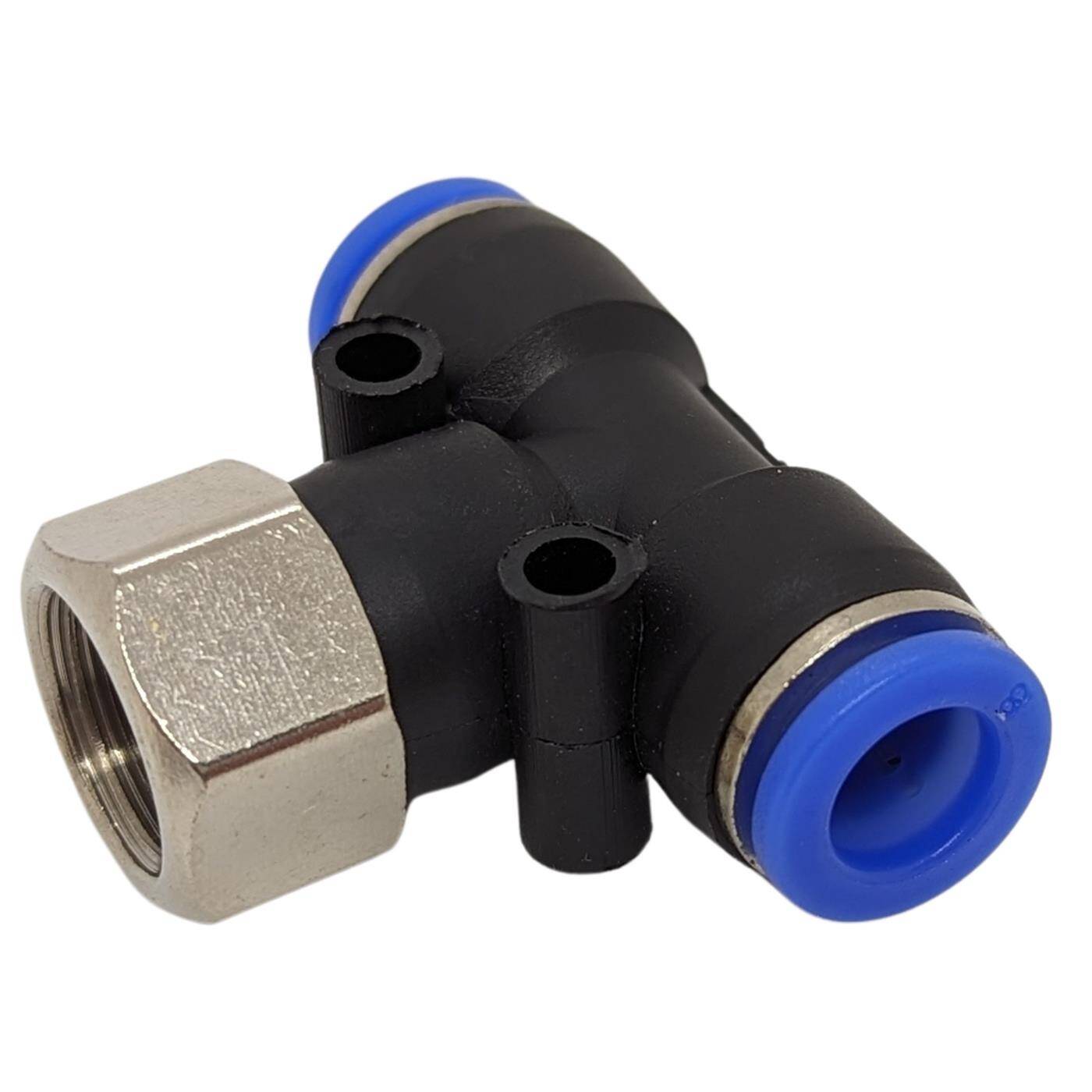 PU hose T-connector fitting with female thread 8mm*1/4inch T-piece Push-in Pneumatic plug connector T-distributor Compressed air