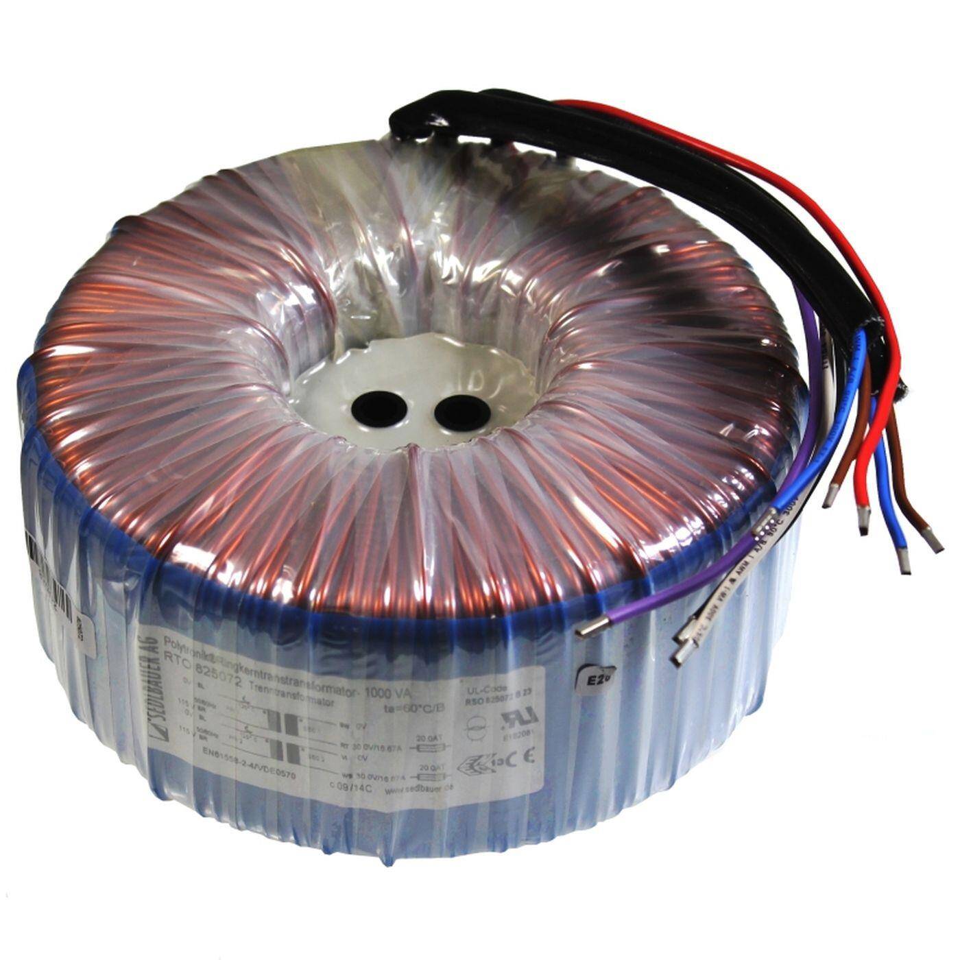 Toroidal transformer 1000VA 2x115V 2x30V 60V Lumonic RTO-825072