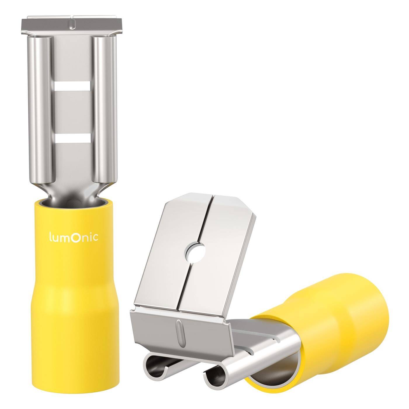 25x Flachsteckhülse mit Abzweig teilisoliert 4-6mm² Steckmaß 0,8x6,4mm Gelb für Flachstecker Messing verzinnt