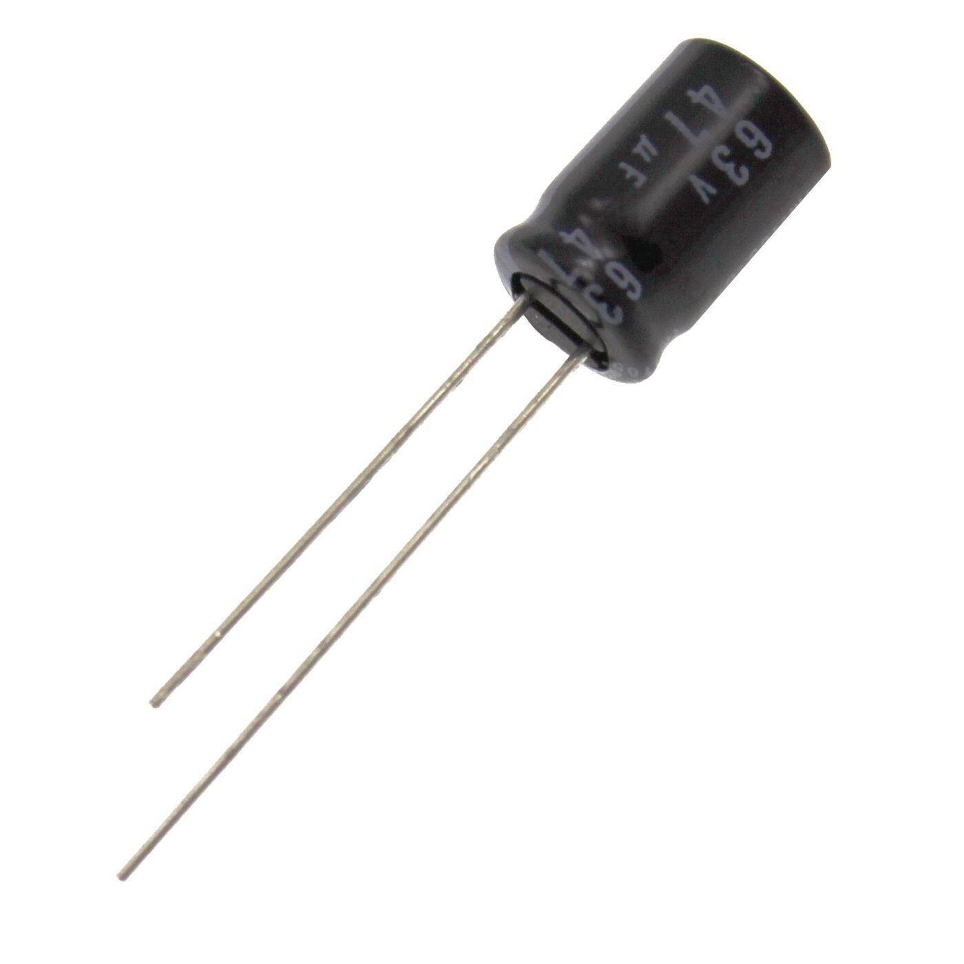 Elko Kondensator Radial 47µF 63V | Elektrolytkondensator bis zu einer Temperatur von 105°C | 8x11,5mm | 47uF EKE00PB247J00E Vishay