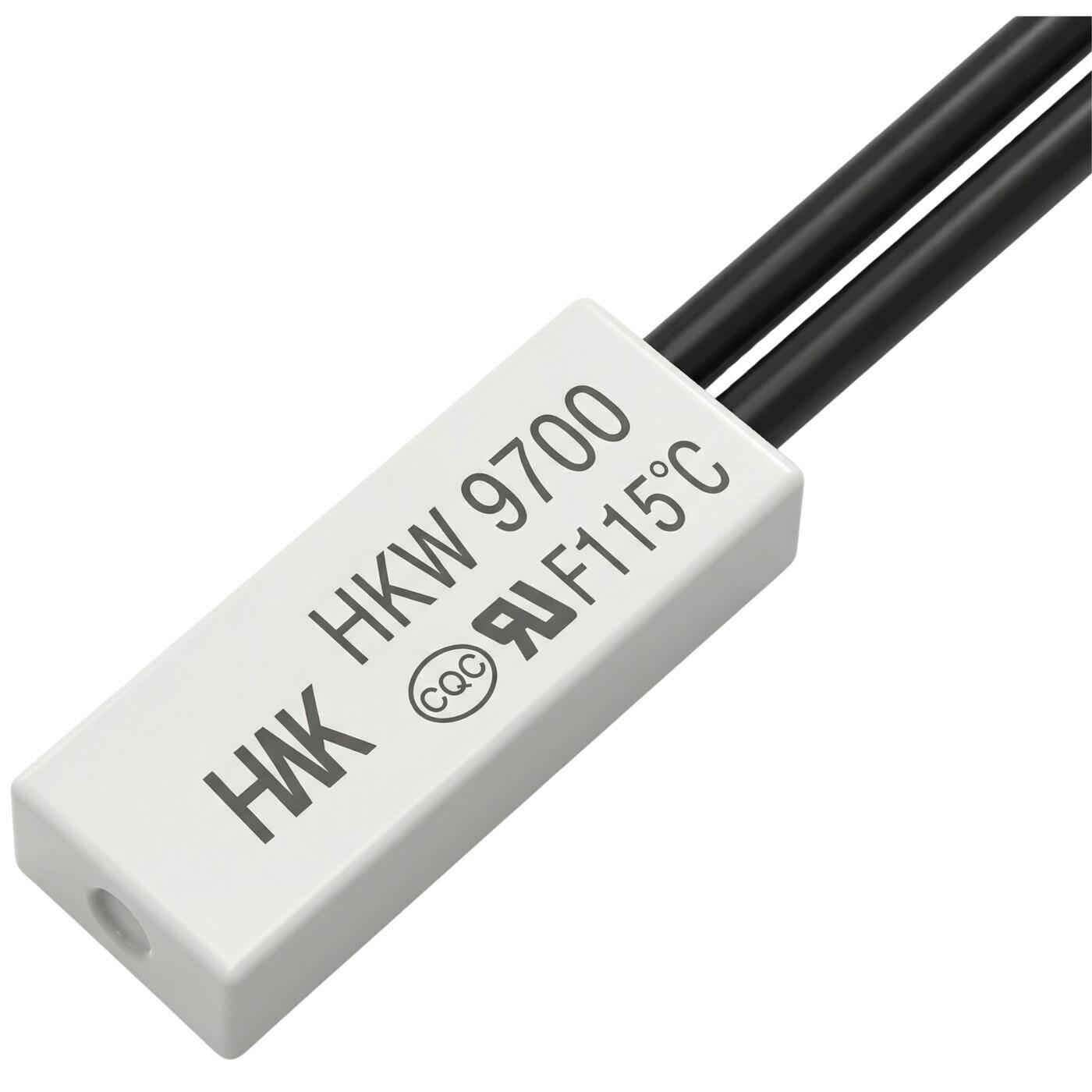 Thermoschalter 115°C Öffner 250V 5A Kabel Temperaturschalter Thermostat HKW9700 Bimetall Thermoschutz