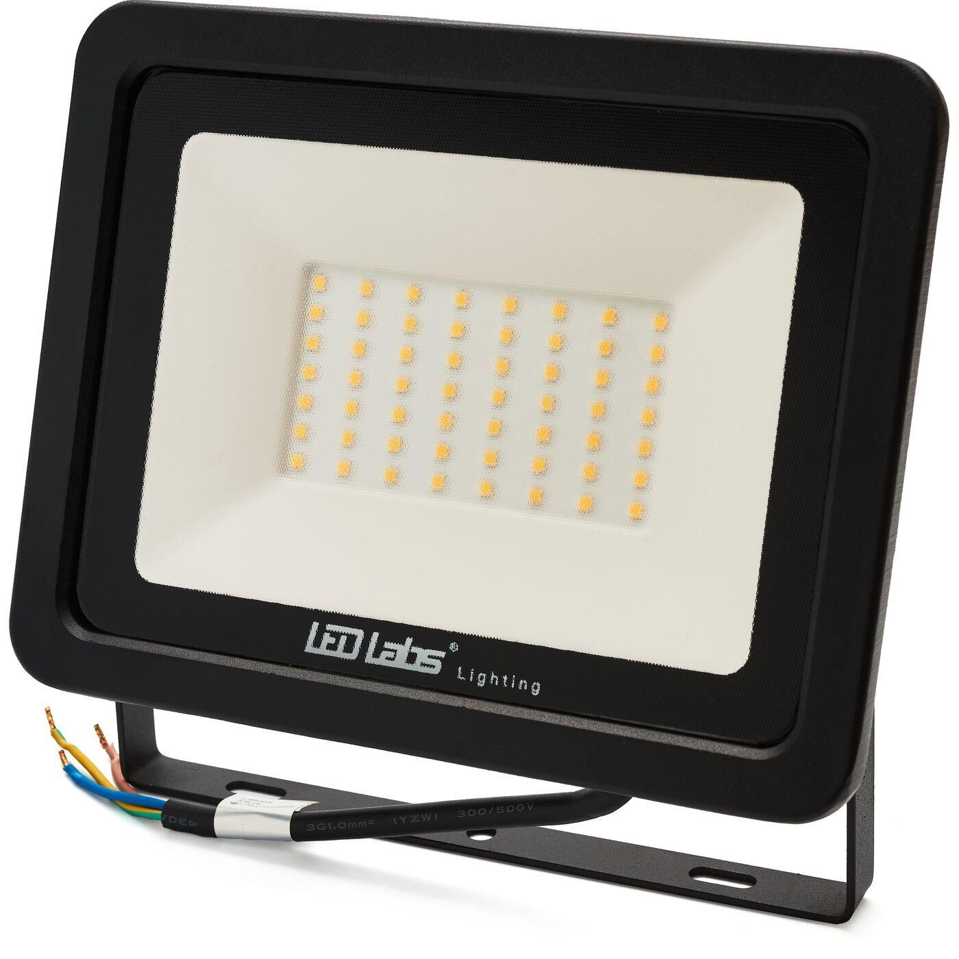 LED Flutlicht Strahler 50W 4250lm Neutral Weiß 4000K 205x160x31mm Schwarz -35...+55°C IP65 110° CRI 80+