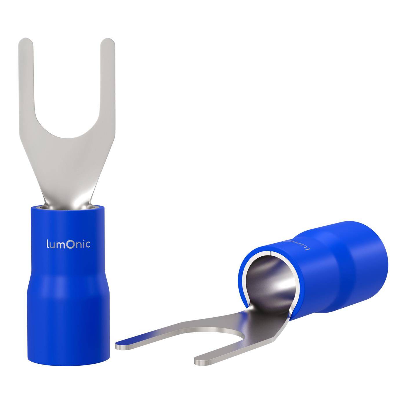 25x Gabelkabelschuh teilisoliert 1,5-2,5mm² Lochdurchmesser M4 Blau Ringzunge Kupfer verzinnt