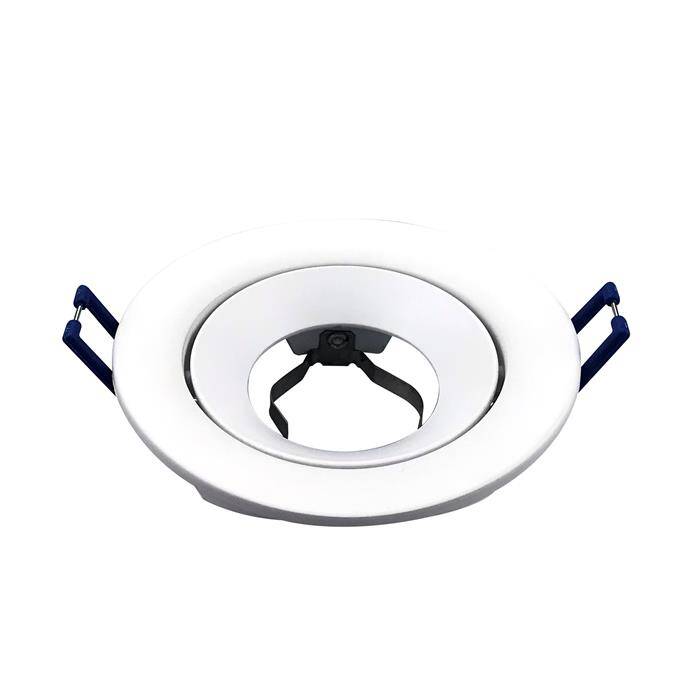 LED Einbaurahmen Rund 90x26mm Weiß Aluminium Schwenkbar Spot GU10 MR16 LED Einbaurahmen Rund 90x26mm Weiß Aluminium Schwenkbar Spot GU10 MR16