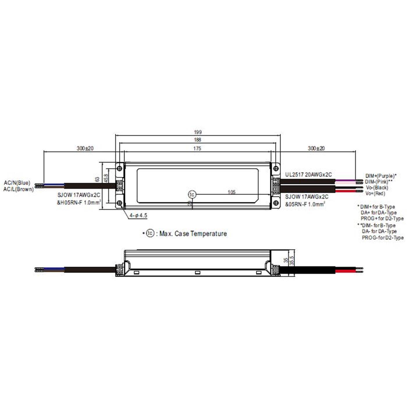 MEAN WELL ELG-100-24B-3Y 96W 24V 4A LED Netzteil IP67 Dimmbar 0-10V PWM