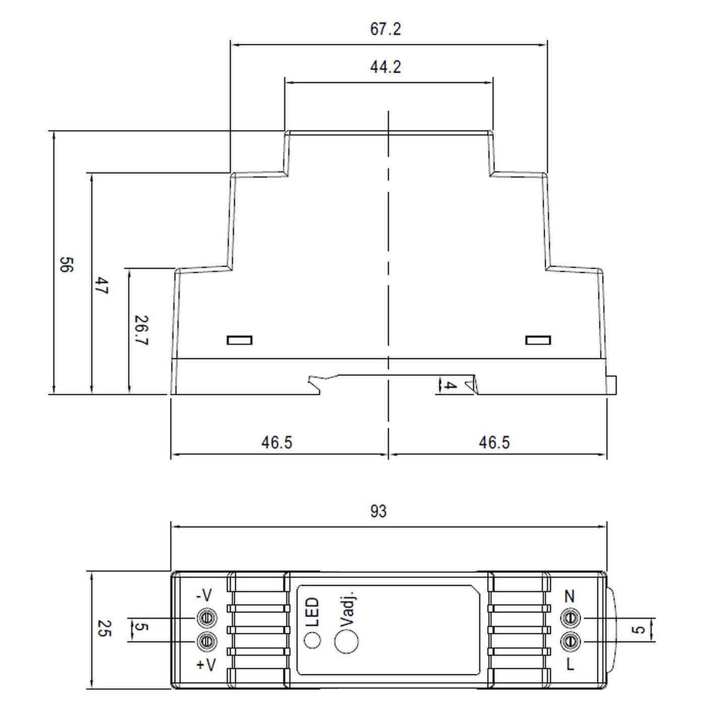 DR-15-15 15W 15V 1A Din Rail power supply