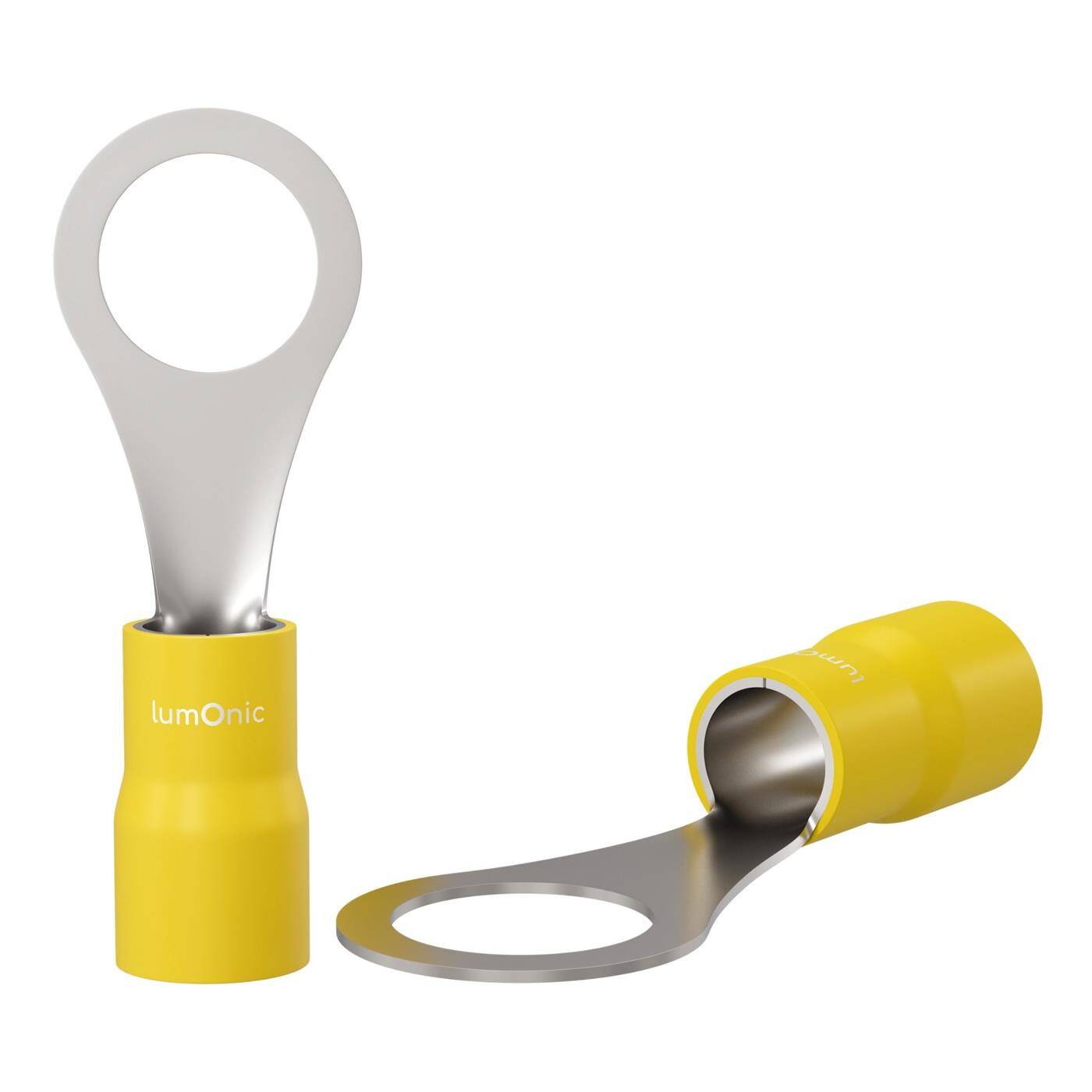 Lumonic 25x Ringkabelschuh 4,0-6,0mm² teilisoliert | M8 | Kupfer verzinnt | sichere Kabelverbindung ohne Löten | Set, Crimp-Kabelschuh, Quetschverbinder, Ringöse | KFZ, Maschinenbau, Wohnmobil, Batterie