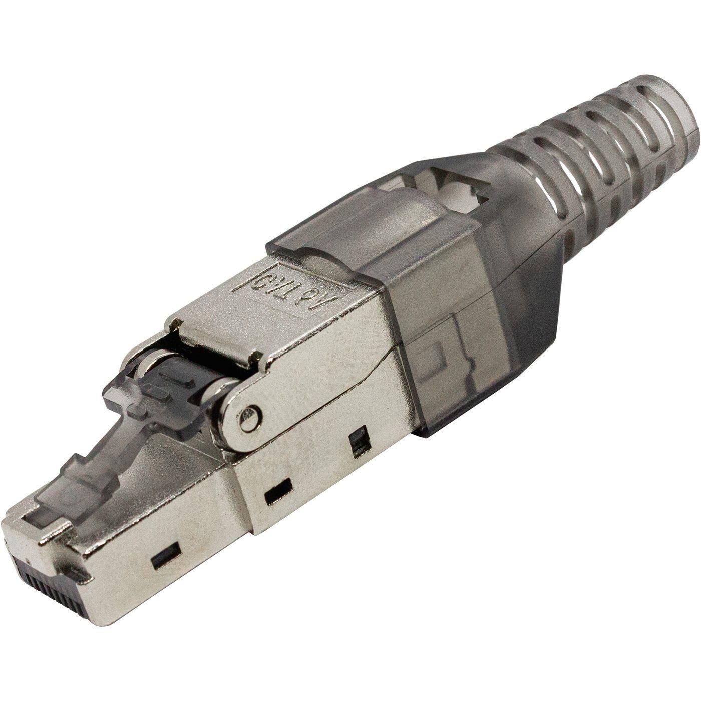 Netzwerkstecker werkzeuglos RJ45 Metall Stecker CAT6A LAN vergoldete Kontakte Cat 6a ohne Werkzeug Patchkabel CAT6 CAT5