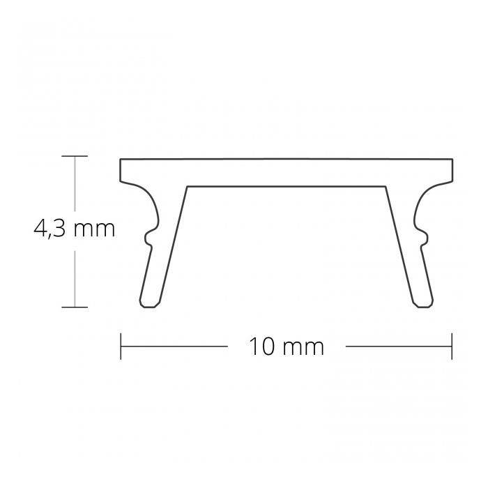2m Abdeckung C34 für Profil PO16 10x4,3mm Kunststoff Schwarz Matt