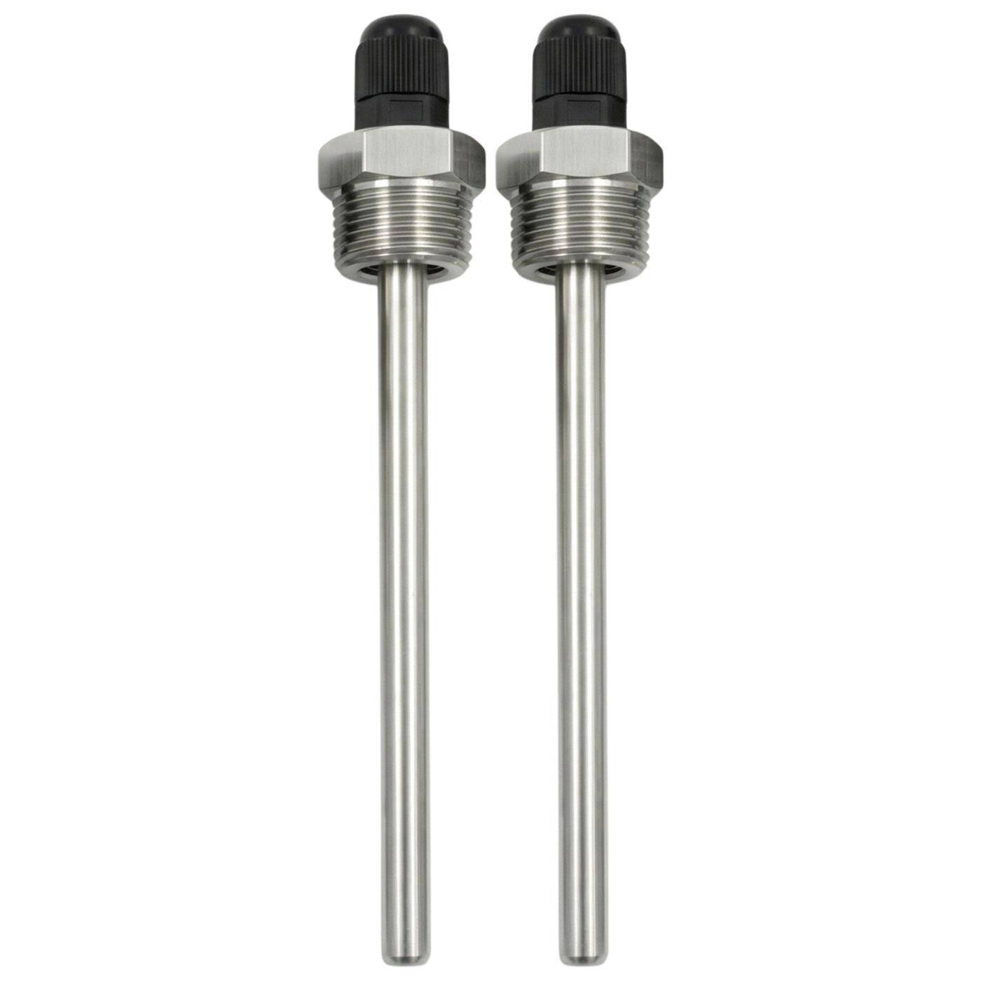 Lumonic Set of 2 immersion sleeves V2A stainless steel 3/4 inch | 200mm Installation length | Perfect fit for 6mm temperature sensors | for buffer storage, heating, solar + smart home