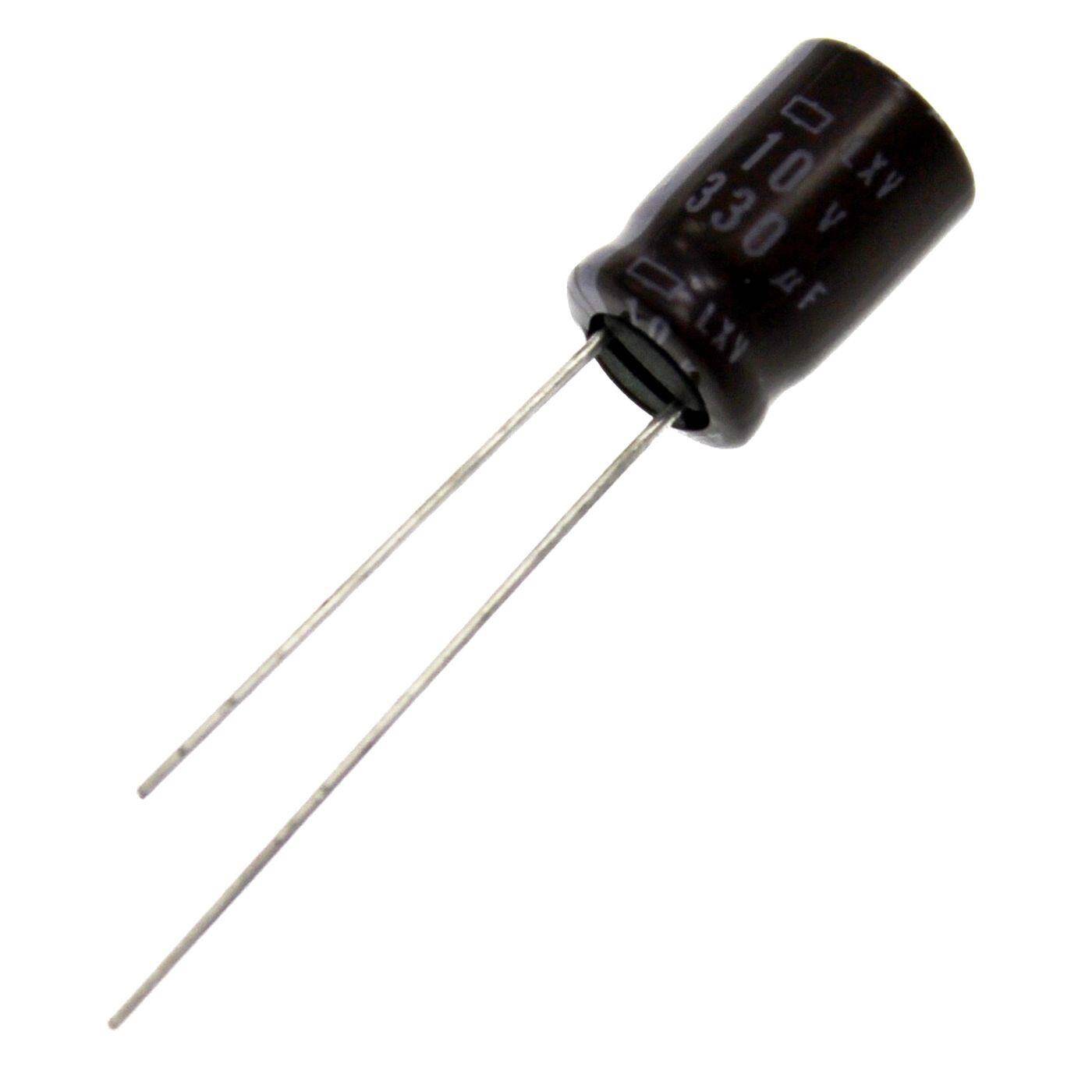Elko Kondensator Radial 330µF 10V | Elektrolytkondensator bis zu einer Temperatur von 105°C | 8x12mm | 330uF ELXV100EEL331MH12N United Chemi-Con