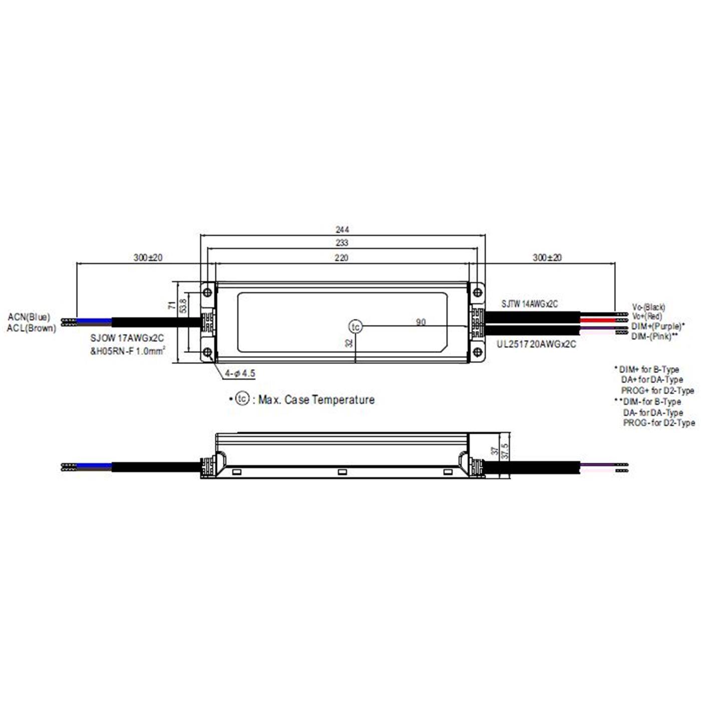 MEAN WELL ELG-200-12DA-3Y 192W 12V 16A LED Netzteil IP67 Dimmbar DALI PWM