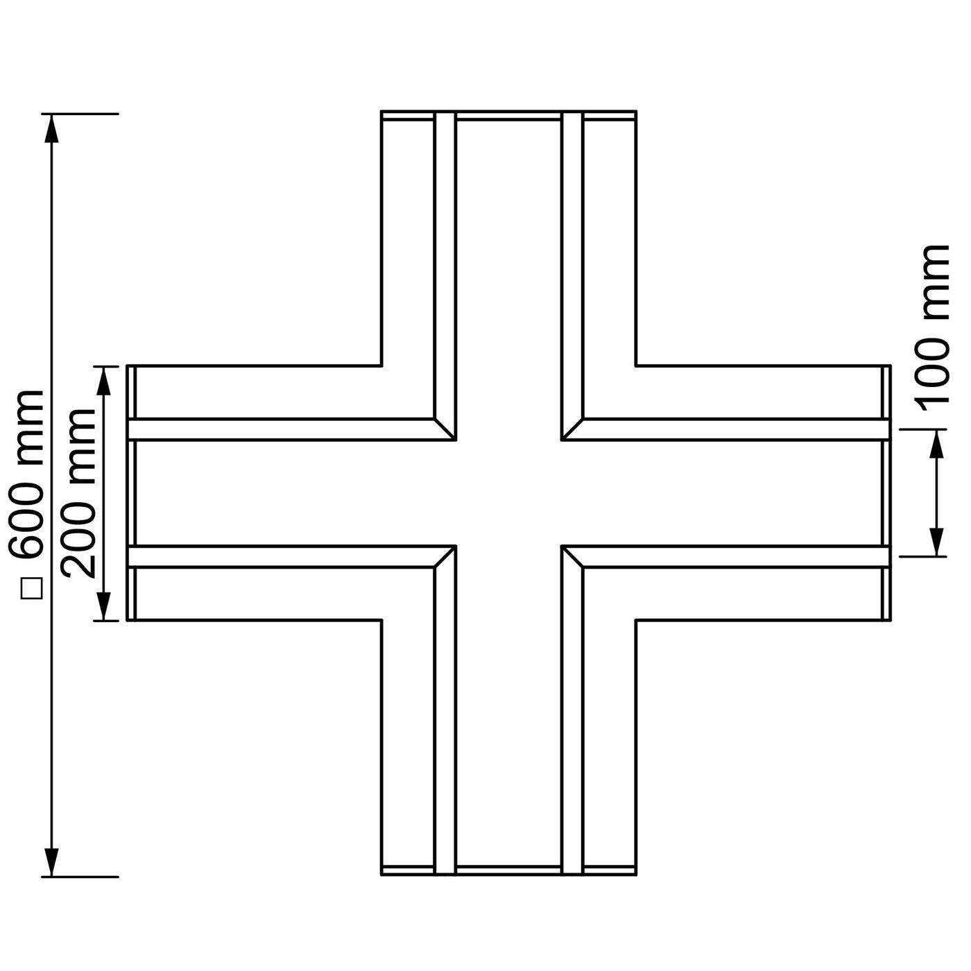 LED Trockenbau Paneel +-Form 2-läufig für 12mm Streifen