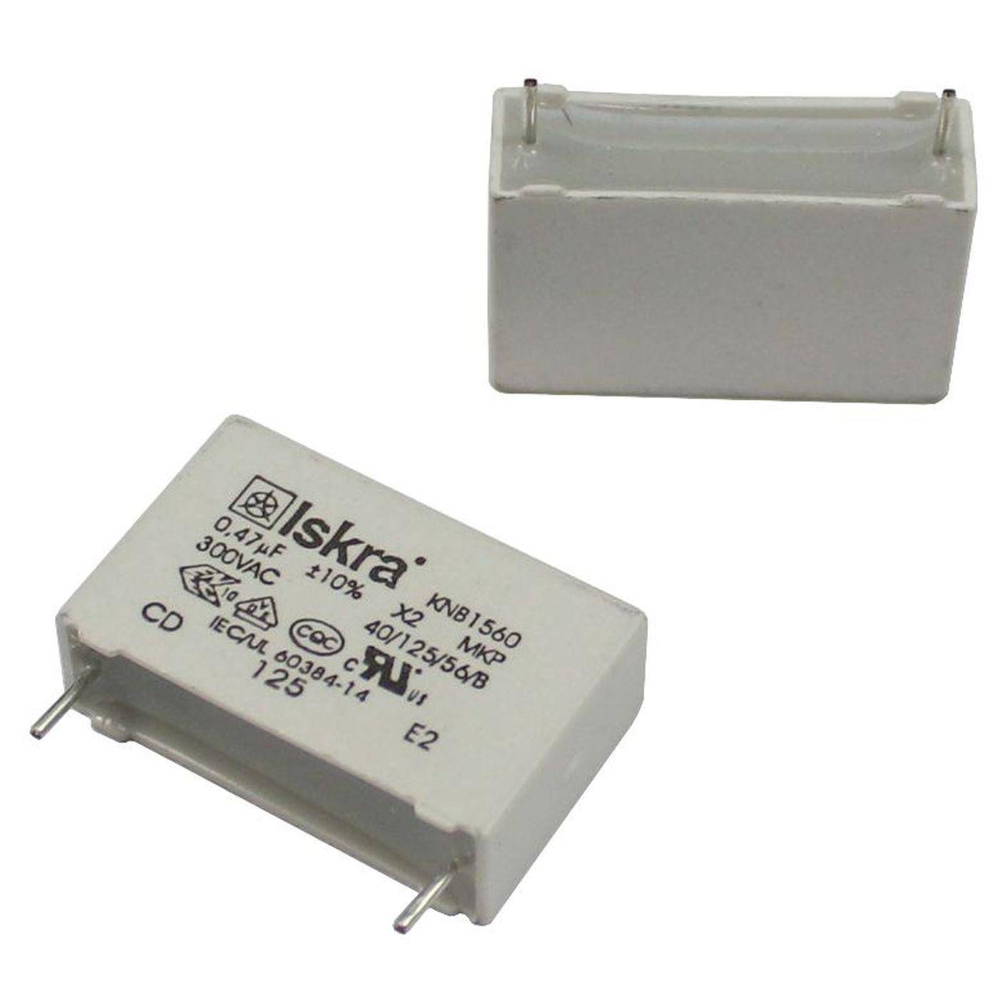 MKP Folien Kondensator Radial 0,47µF 300V AC Iskra KNB1560U4710%300V 470nF