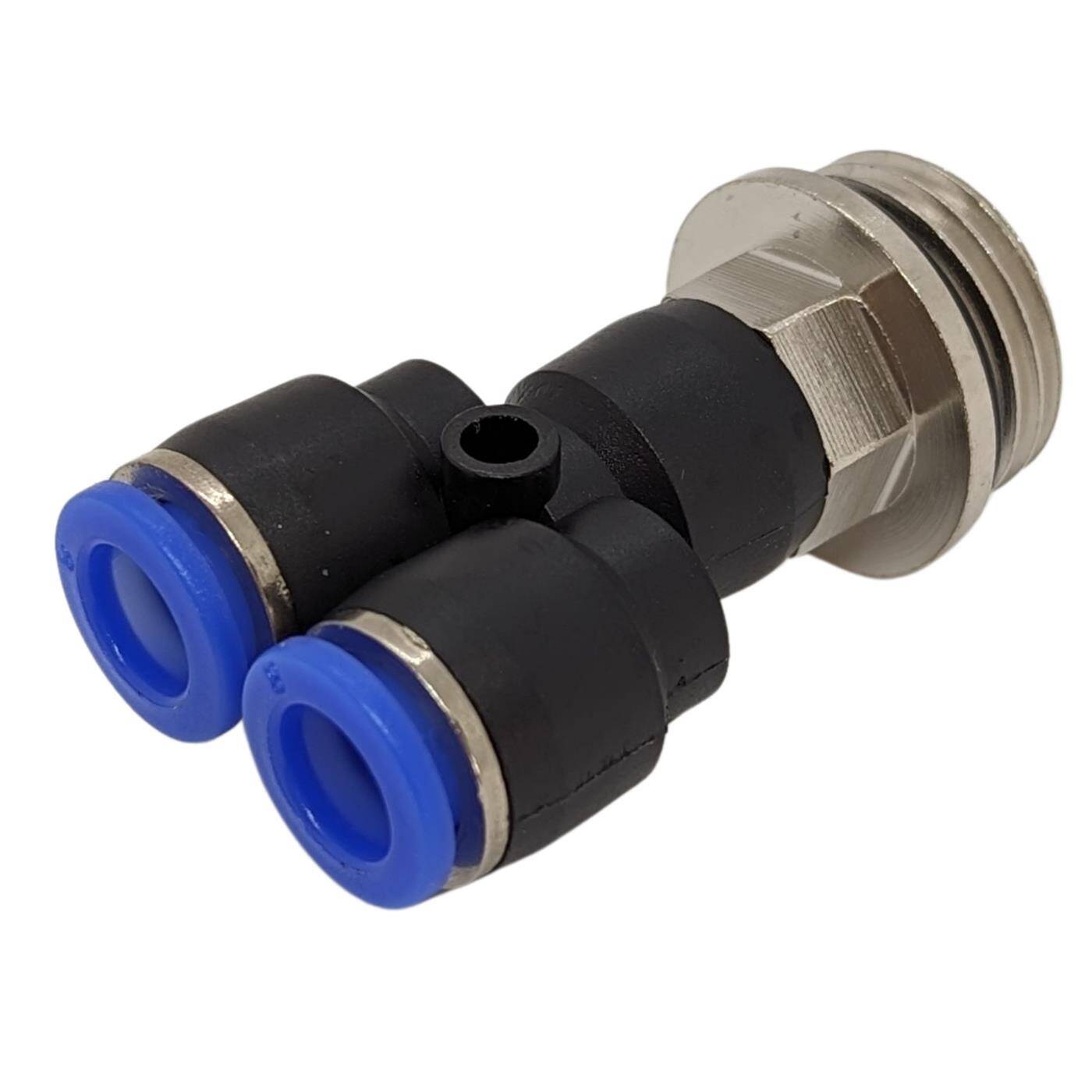 PU Schlauch Y-Steckverbinder Fitting mit Außengewinde 8mm*1/2Zoll Y-Stück Push-in pneumatischer Steckverbinder Y-Verteiler Druckluft & Automatisierung