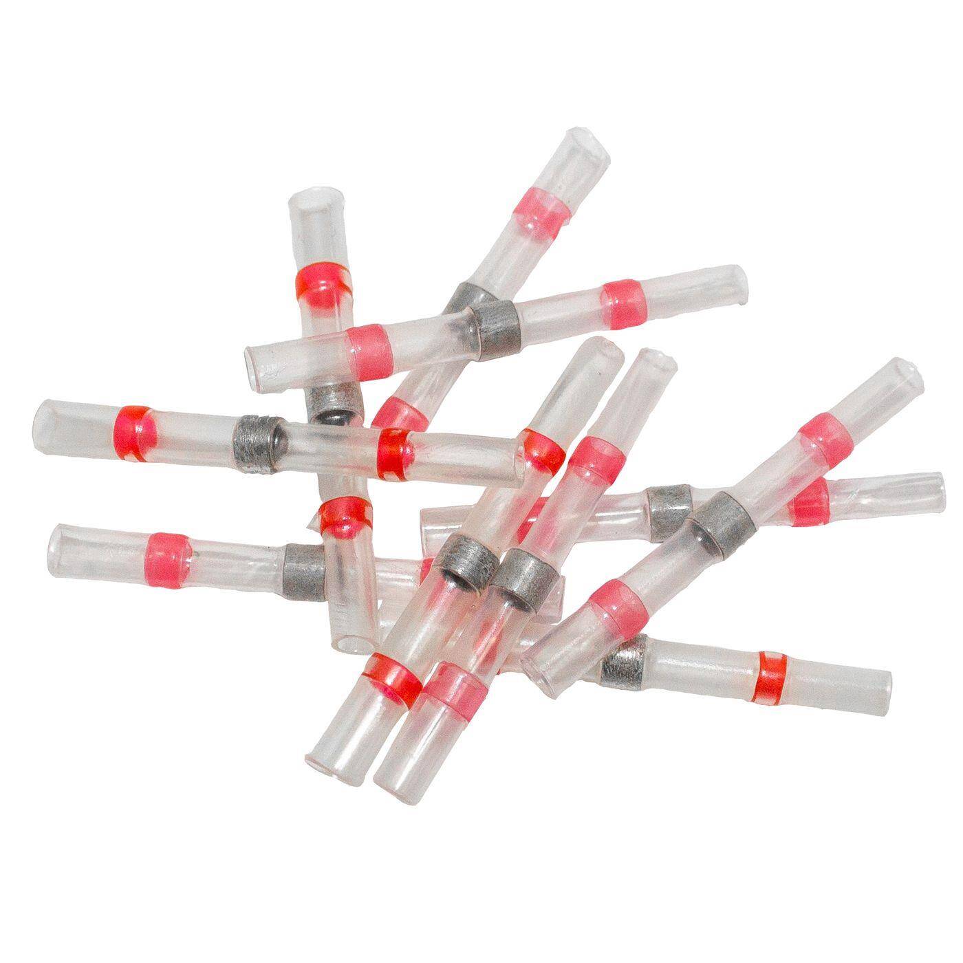 10x Schrumpf Lötverbinder  mit Schrumpfschlauch 0,5-1,5mm² Rot WarmSchrumpf Kabelverbinder IP67