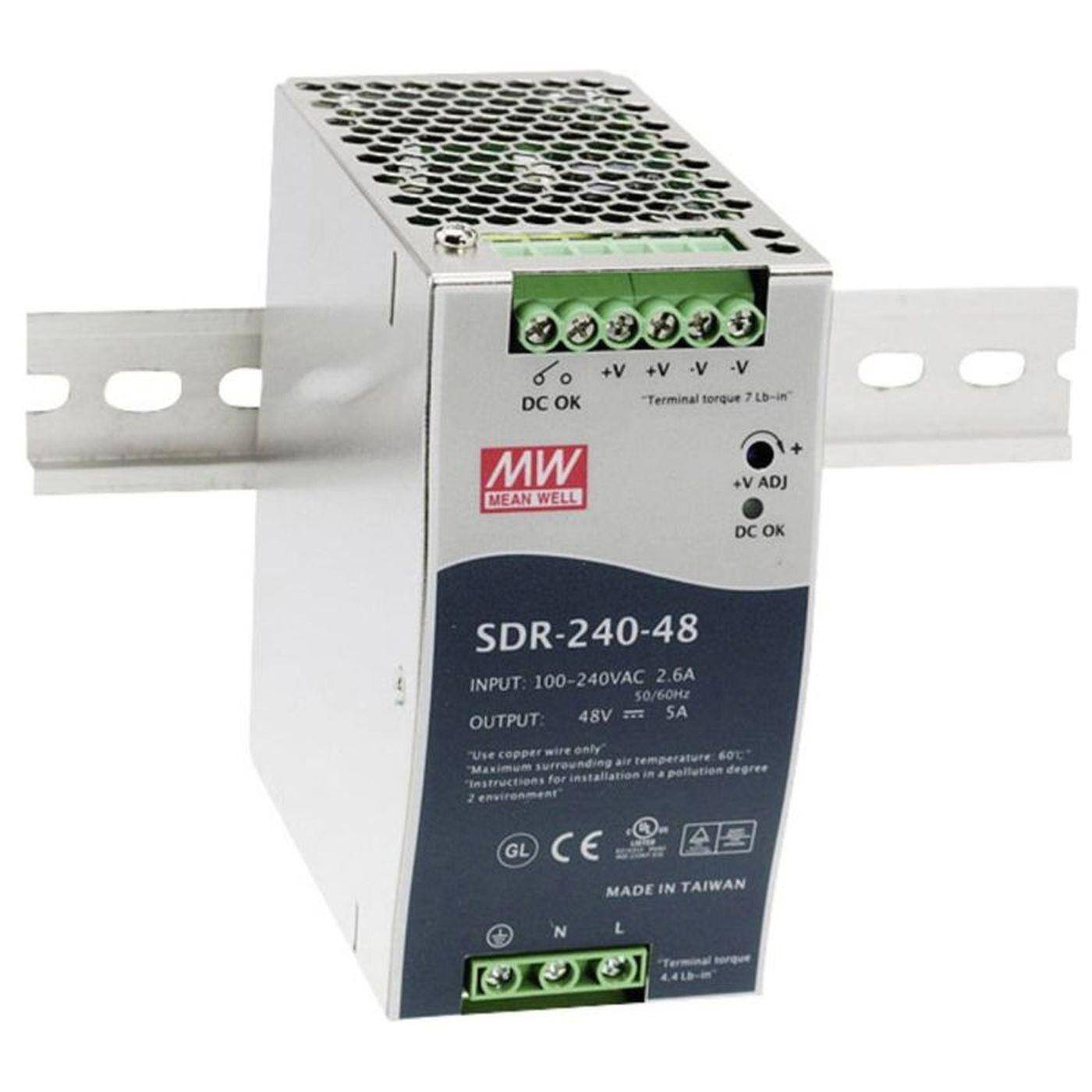MEAN WELL SDR-240-24 240W 24V 10A Din Rail power supply DIN-RAIL