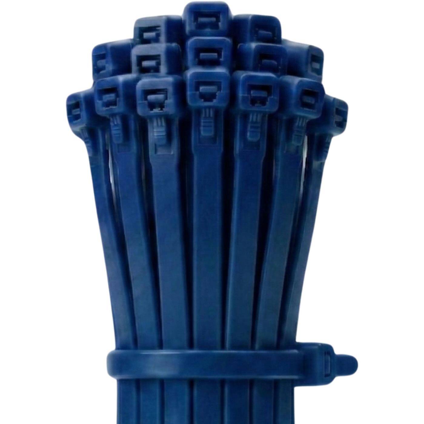Lumonic 100 Stück Kabelbinder wiederverwendbar | Blau | 250x7,6mm | bis 22kg Zugfestigkeit | Nylon PA6.6 | ohne Werkzeug wieder lösbar | Kabelmanagement, Industrie, Werkstatt, Haushalt