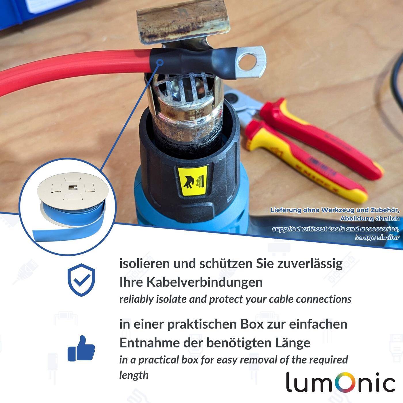 5m Schrumpfschlauch Box 2:1 19 -> 9,5mm Grün Gelb