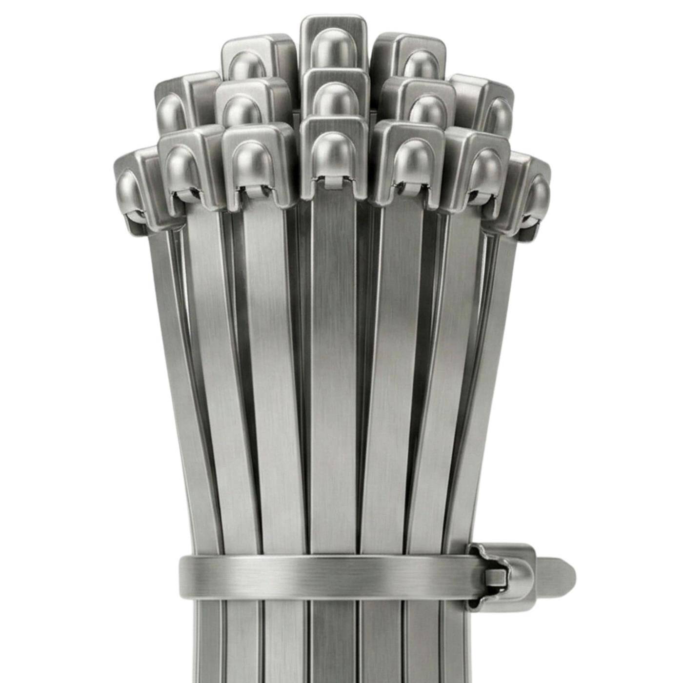 Lumonic Edelstahl Kabelbinder 680 x 7,9mm I Silberne 114kg Metall Kabelbinder bis 500°C I Kabelbinder silber, Kabel binder metall wetterfest