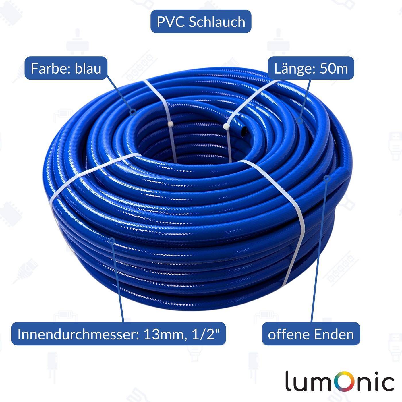 50m Druckluftschlauch 13mm Druckluft & Bewässerung Wasserschlauch PVC Schlauch bis 16 bar flexibel, abriebfest und gewebeverstärkt 50m Druckluftschlauch 13mm Druckluft & Bewässerung Wasserschlauch PVC Schlauch bis 16 bar flexibel, abriebfest und gewebeverstärkt