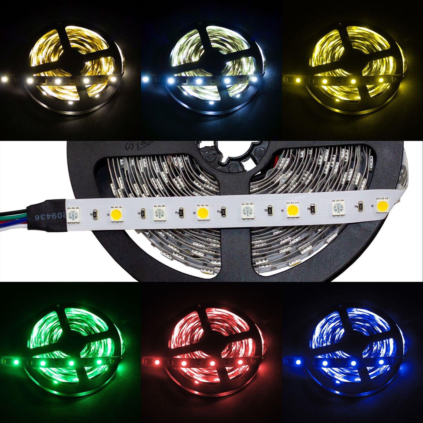 5m (500cm) RGBWW 3000K LED Streifen Band Leiste 24V IP20 300LEDs 60LED/m SMD5050