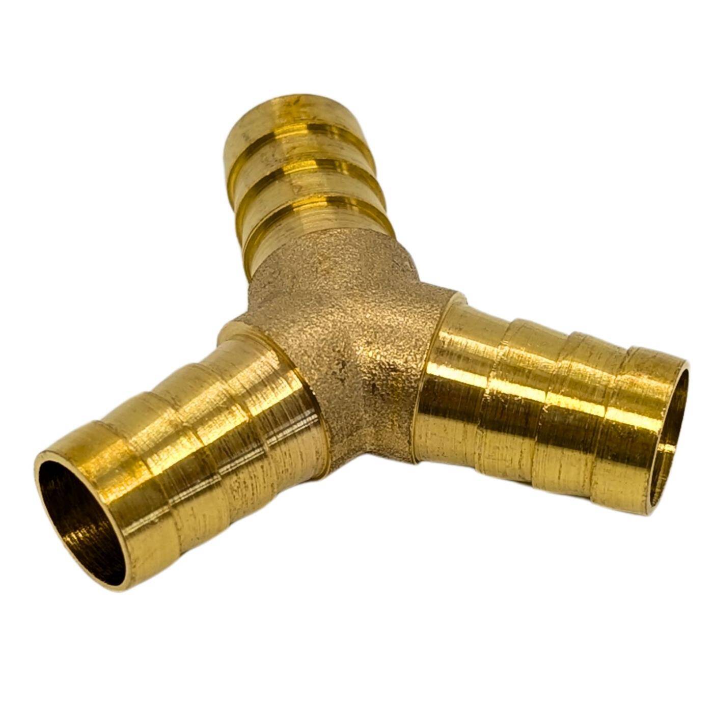 Y-hose connector for 13mm (1/2") hose made of brass Y-connector Y-piece with spike profile Compressed air for workshops, businesses and DIY enthusiasts