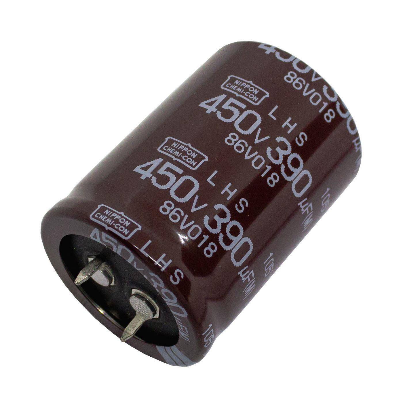 Snap-In Elko Kondensator Radial 390µF 450V 105°C 30x40mm ELHS451VSN391MR40S 390uF