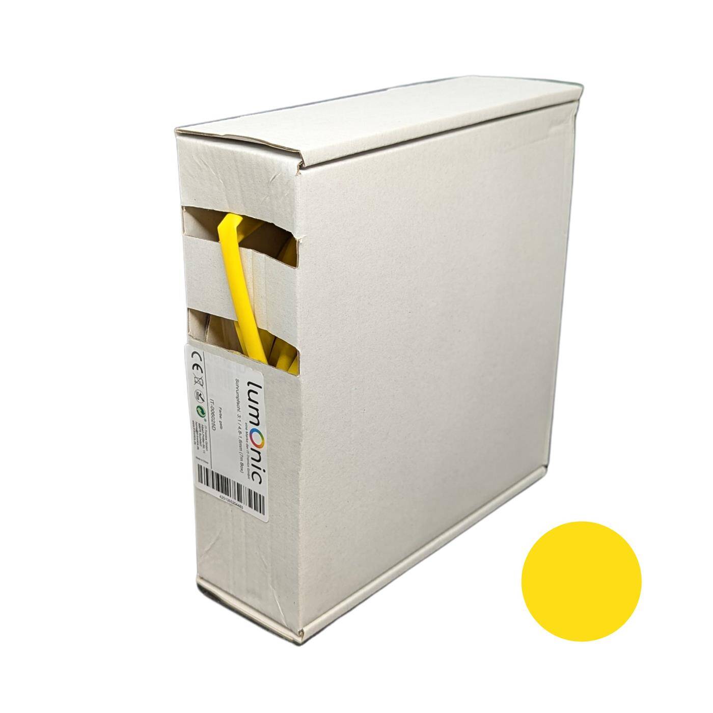 7m Heat shrink tubing Box 3:1 4,8 -> 1,6mm Yellow Flexible