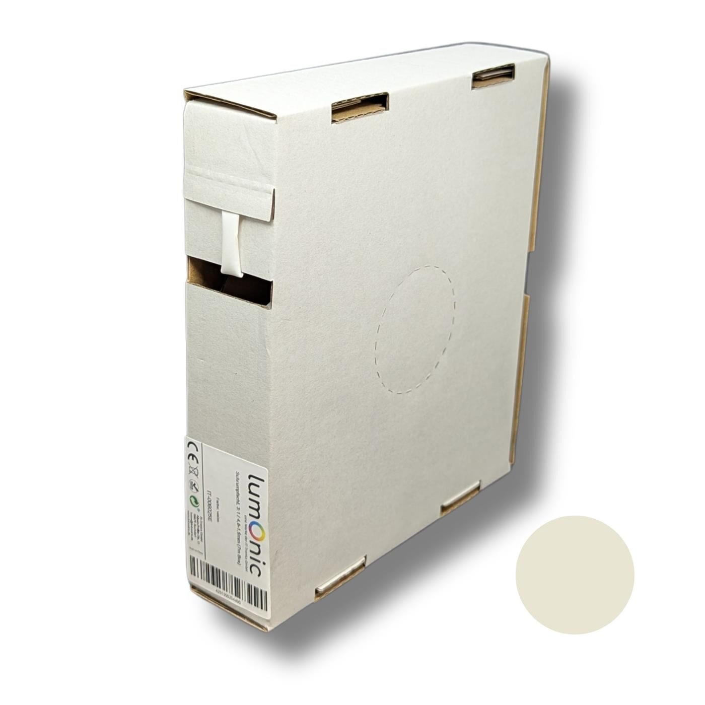 7m Heat shrink tubing Box 3:1 4,8 -> 1,6mm White Flexible