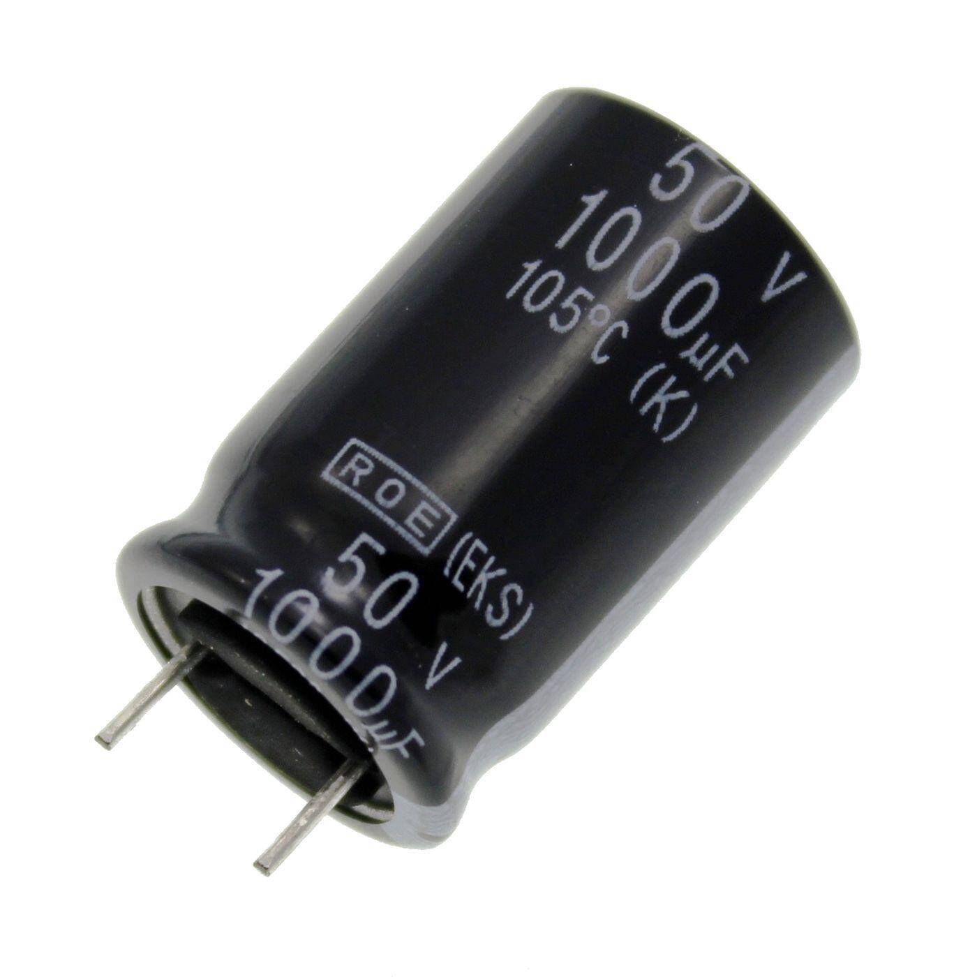 Elko Kondensator Radial 1000µF 50V | Elektrolytkondensator bis zu einer Temperatur von 105°C | 16x25mm | 1000uF EKS05JG410H07K Vishay