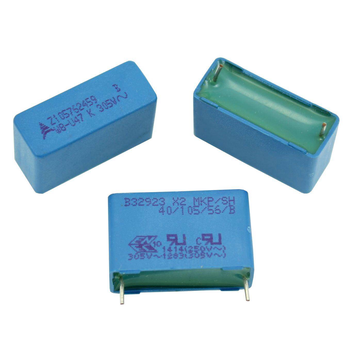 MKP Entstörkondensator Radial 0,47µF 305V AC Epcos B32923B2474K004 470nF