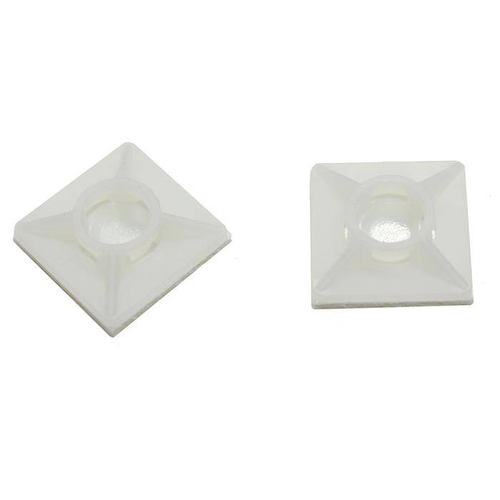 100x Adhesive socket for Cable tie 20x20mm White natural Self-adhesive 100x Adhesive socket for Cable tie 20x20mm White natural Self-adhesive