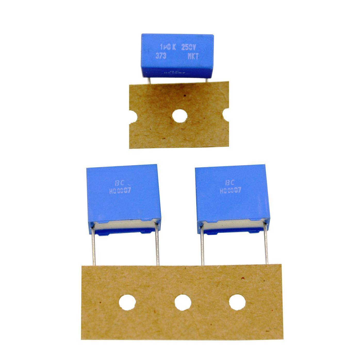 Vishay MKT Folien Kondensator | 1µF 250V DC I 2-Pin Anschluss I 2-Pin I 1uF, 1000nF I Kondensator für Frequenzweichen von Lautsprechern oder zur Entstörung von elektrischen Geräten