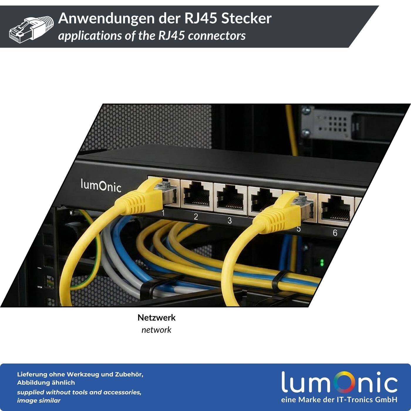 10x Netzwerkstecker RJ45 Stecker Rot CAT5 CAT6 CAT7 LAN vergoldete Kontakte