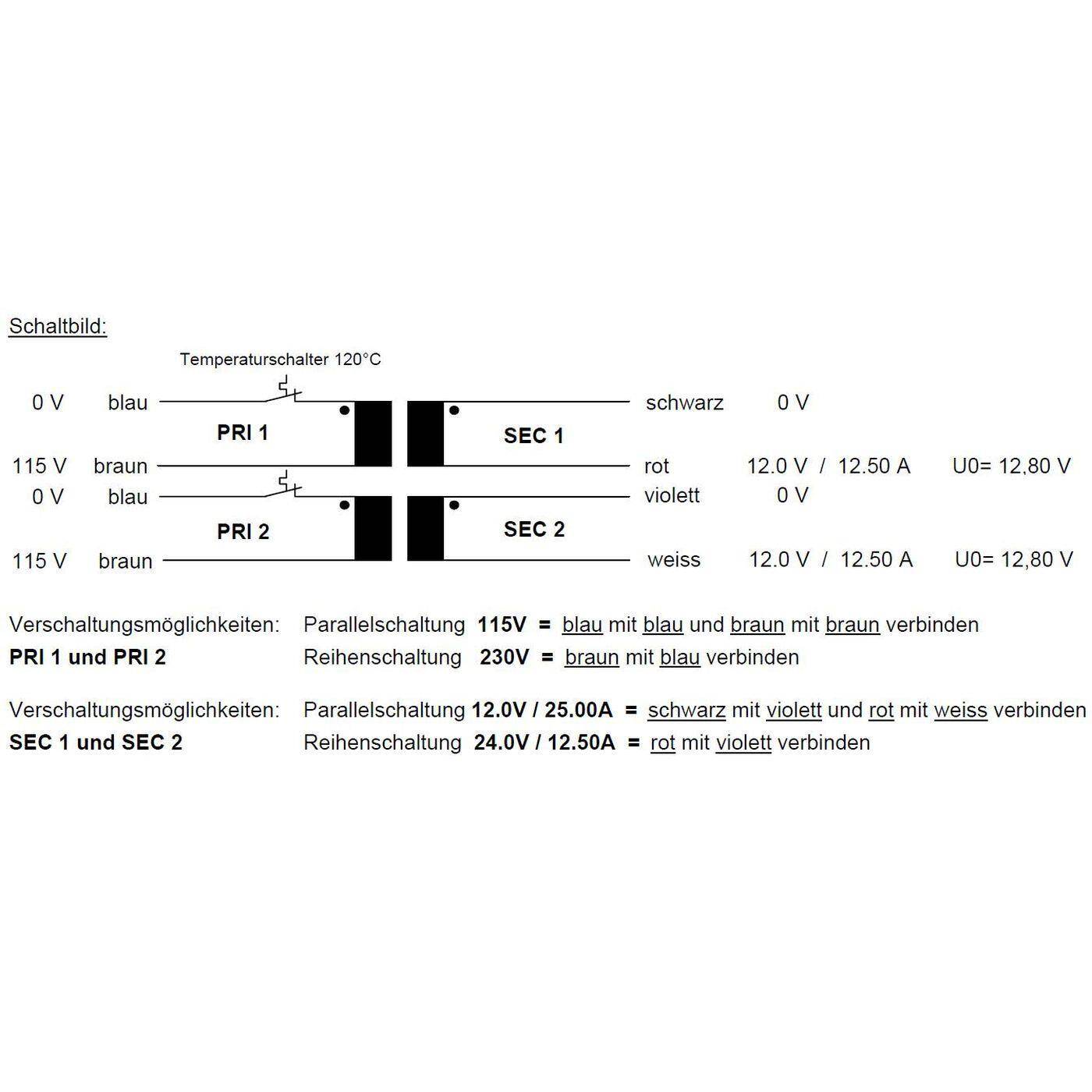 Toroidal transformer 300VA 2x115V 2x12V 24V Lumonic RSO-825050 Toroidal transformer 300VA 2x115V 2x12V 24V Lumonic RSO-825050