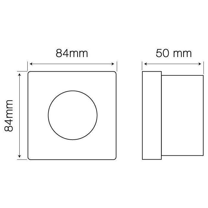 LED Einbaurahmen Bad Feuchtraum Quadratisch IP44 84x84x50mm Edelstahl Aluminium Schwenkbar Spot GU10 MR16