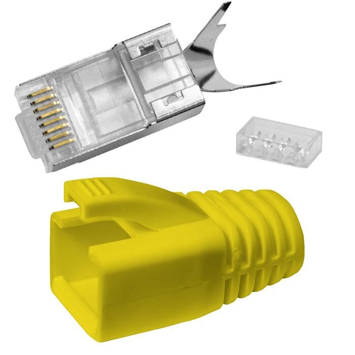 10x Network connector RJ45 Plug Yellow CAT5 CAT6 CAT7 LAN gold plated contacts